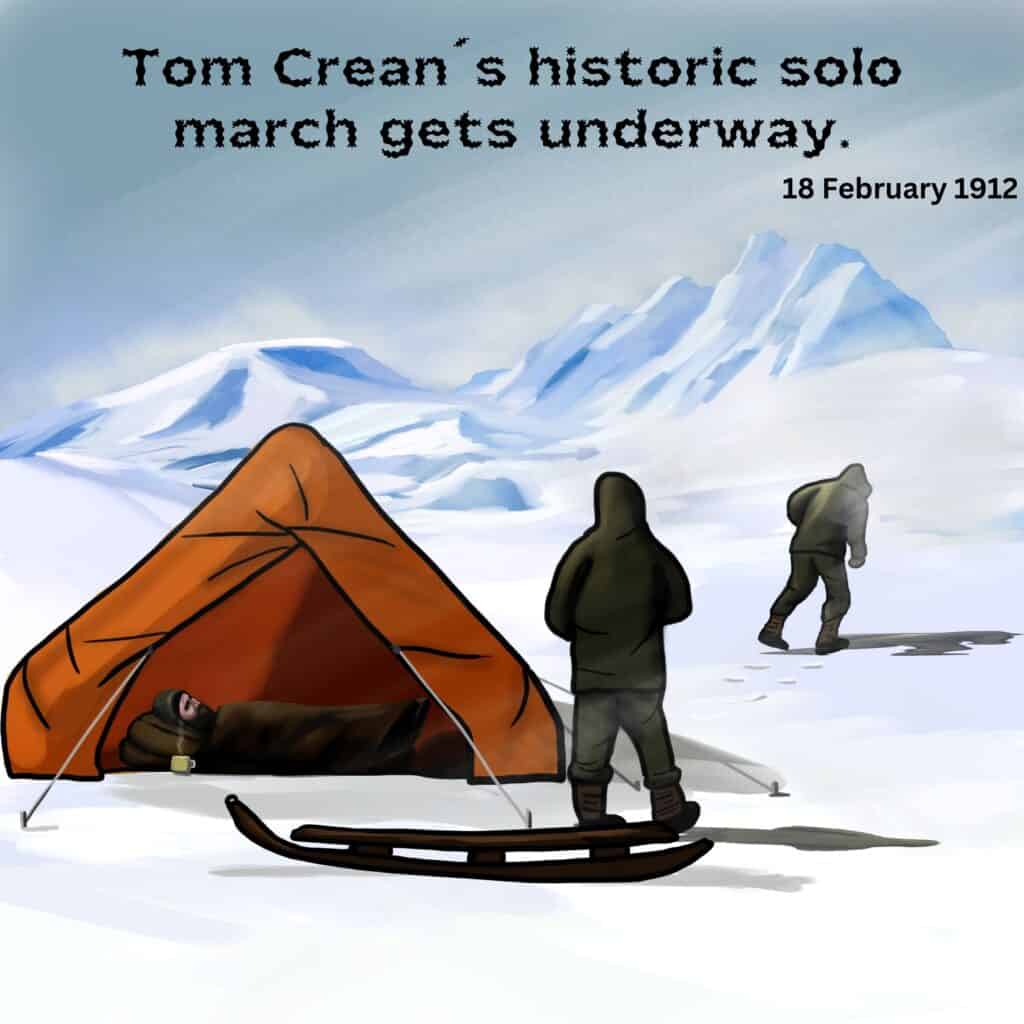 Tom Crean's Lifesaving solo march February 1912