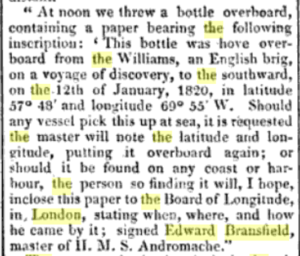Message in a bottle