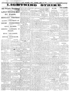 Tom Crean standing at the Tralee protest for the release of republican prisoners, April 1920